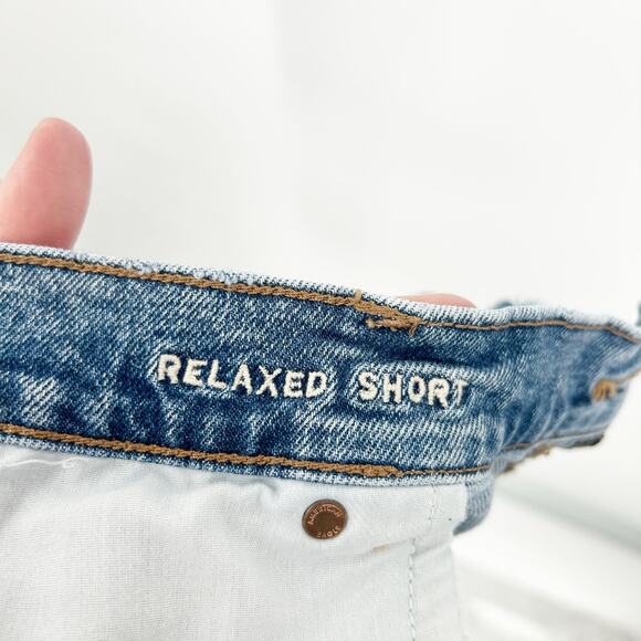 American Eagle Women Strigid Relaxed High Rise Ripped Distressed Denim Shorts 18 - Picture 5 of 7